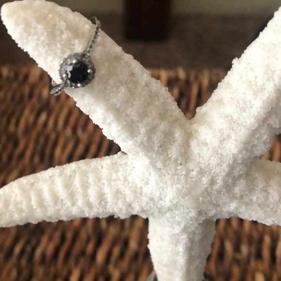 Sterling Silver sapphire ring w/cubic zirconia - Picture 2 of 6